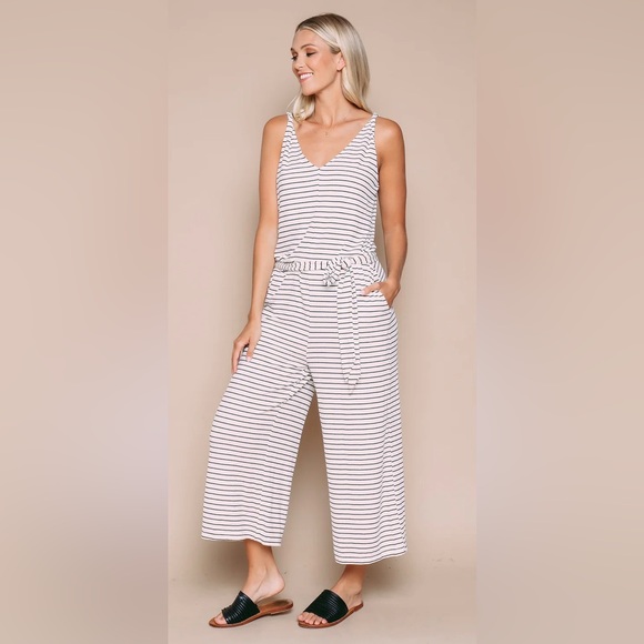 Orb Pants - ORB Brooke twist strap jumpsuit classic black/white stripes size medium
